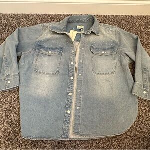 Denim Shirt/Jacket with Rhinestones